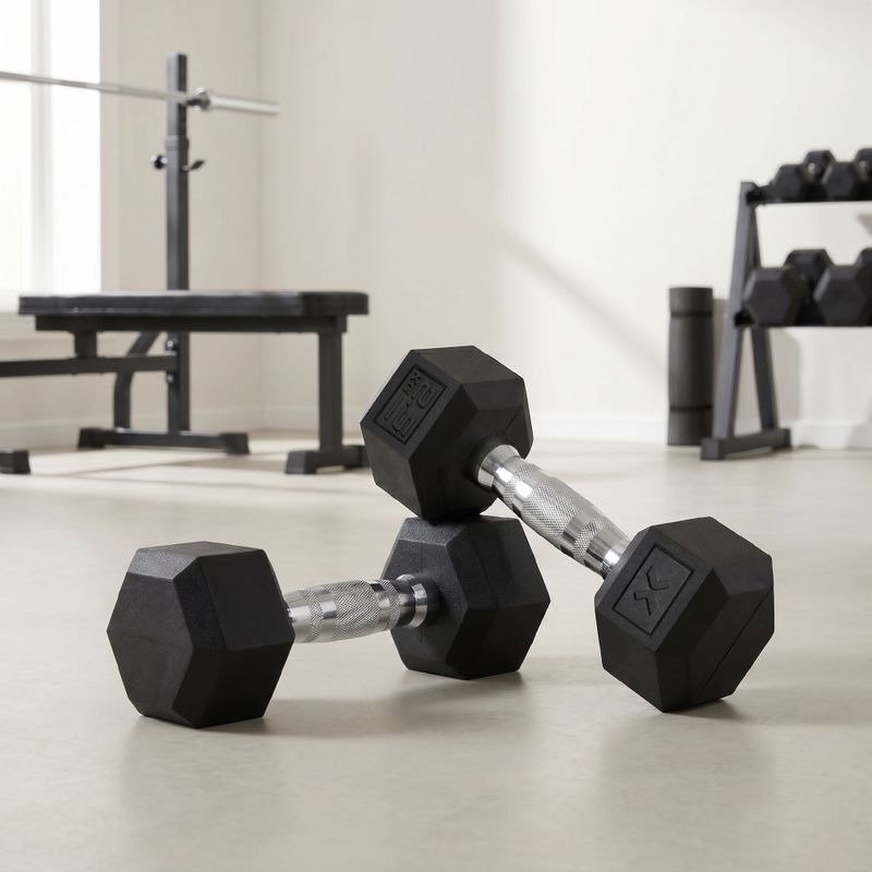Ganteră cauciucată XTREXO Hex HXD25 2.5 kg 3