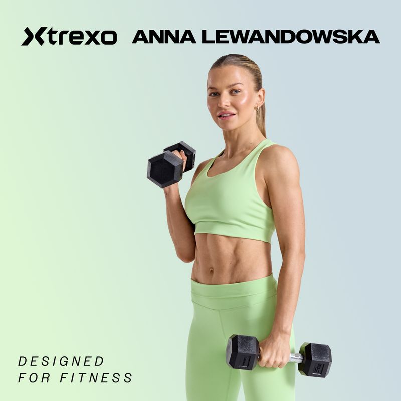 Halteră cauciucată XTREXO Hex 30 kg 2