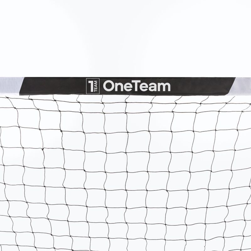 OneTeam One poartă de fotbal 300 x 200 cm din oțel galvanizat alb/negru 14