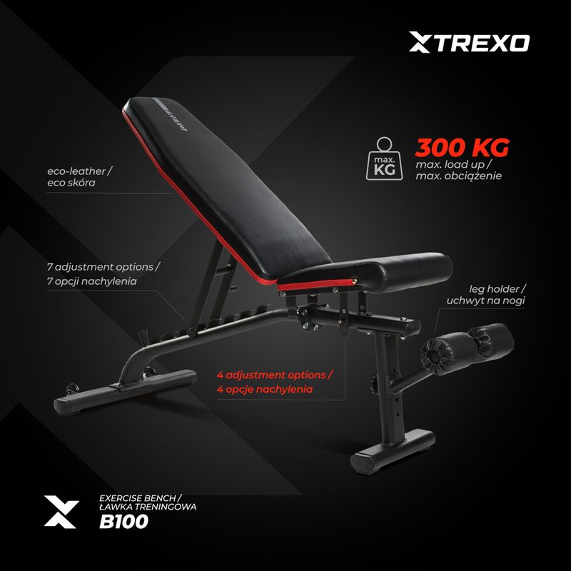 Bancă de antrenament XTREXO B100 neagră 5