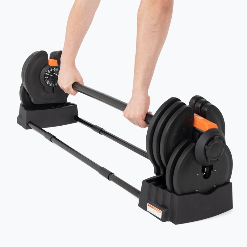 Halteră/bară 2w1 TREXO TRX-ABD40 1-40 kg negru/portocaliu 15