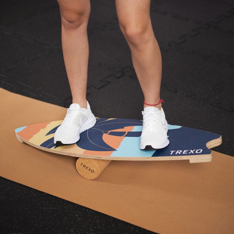 Placă de echilibru + covoraș + roller XTREXO BBS01 albastru/portocaliu 9