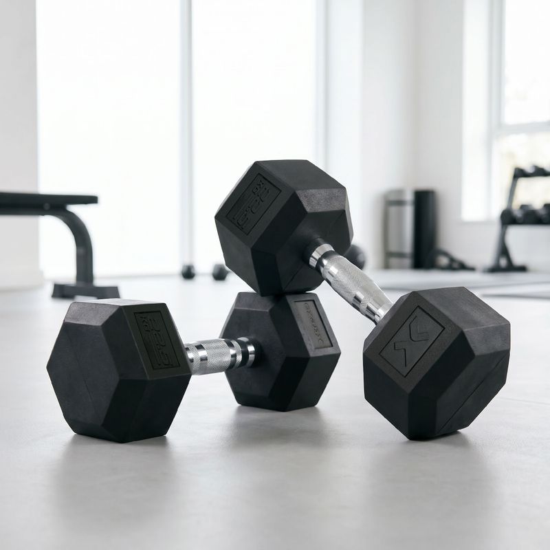 Halteră cauciucată XTREXO Hex 22.5 kg 3