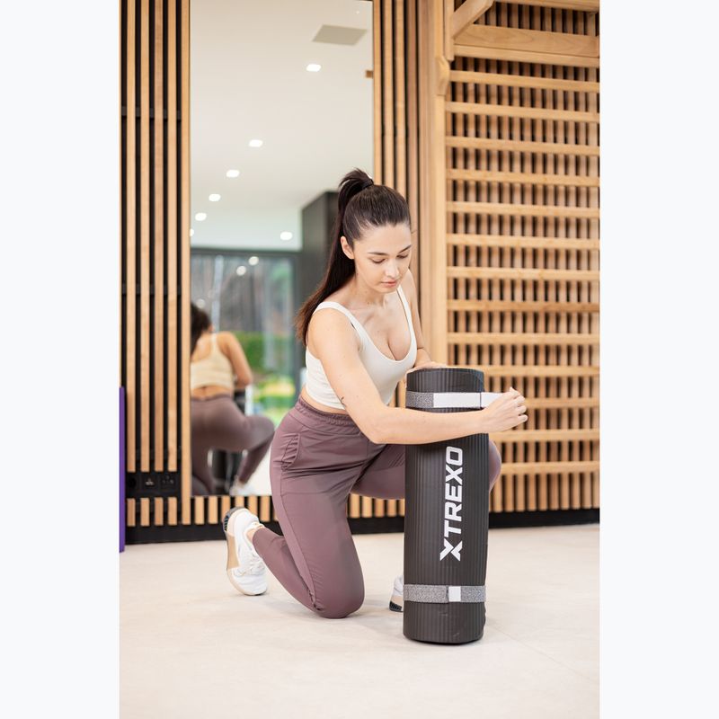 Covoraș pentru antrenament XTREXO NBR 15 mm cu centură neagră 5