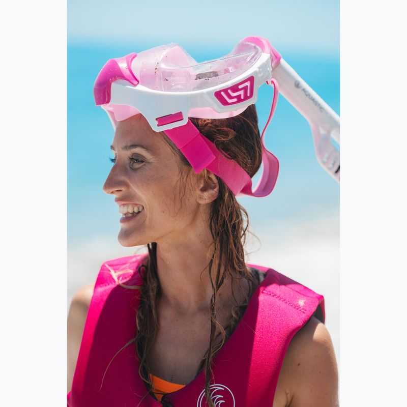 Mască completă pentru snorkelling AQUASTIC KAI roz 2