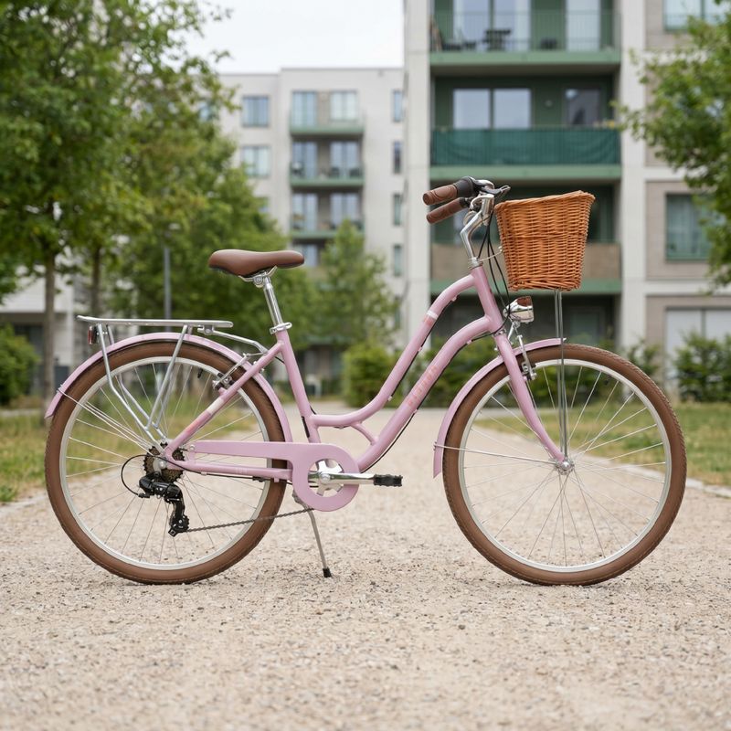 Bicicletă de oraș pentru adolescenți ATTABO CITY 26" roz 17