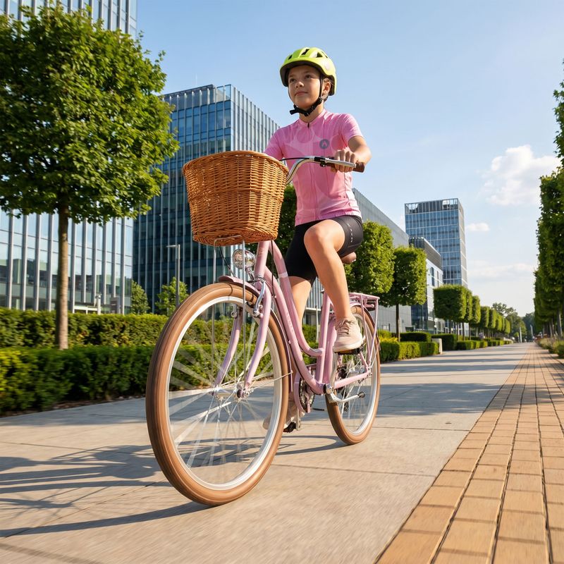 Bicicletă de oraș pentru adolescenți ATTABO CITY 26" roz 4