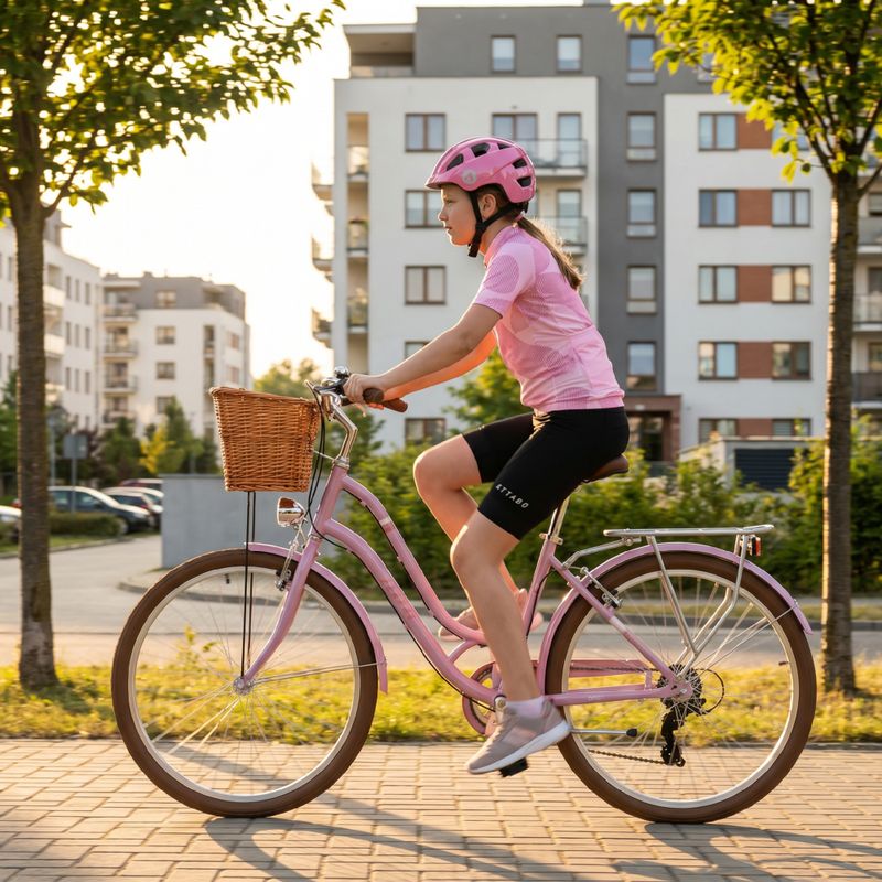 Bicicletă de oraș pentru adolescenți ATTABO CITY 26" roz 18