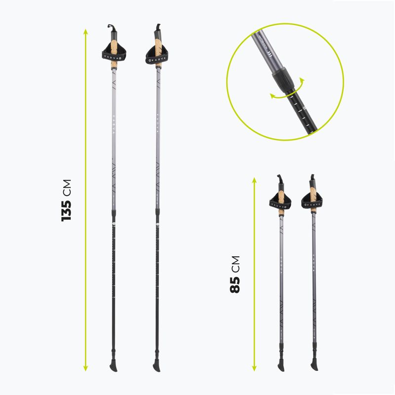 Bețe de nordic walking KADVA Aruku reglabile negre 2
