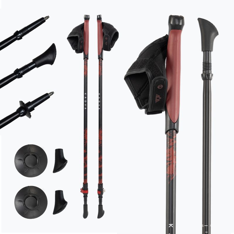 Bețe de nordic walking KADVA Halna reglabile roșu