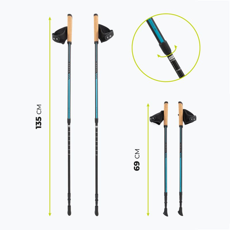 Bete de nordic walking KADVA Luna reglabile albastre 2