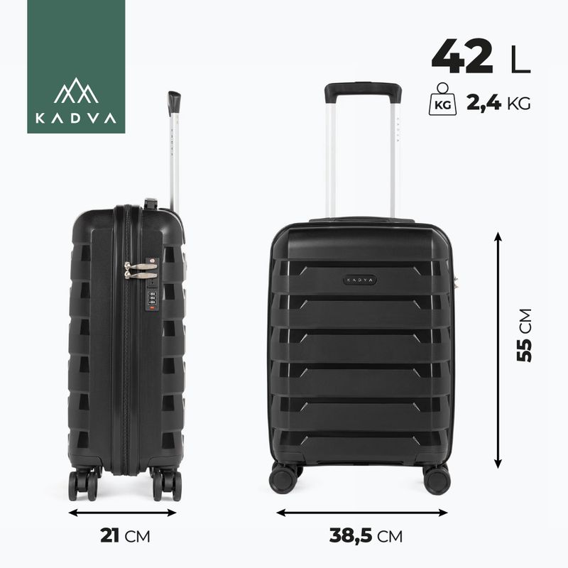 Geantă de voiaj de cabină KADVA Cayes 42 l neagră 3