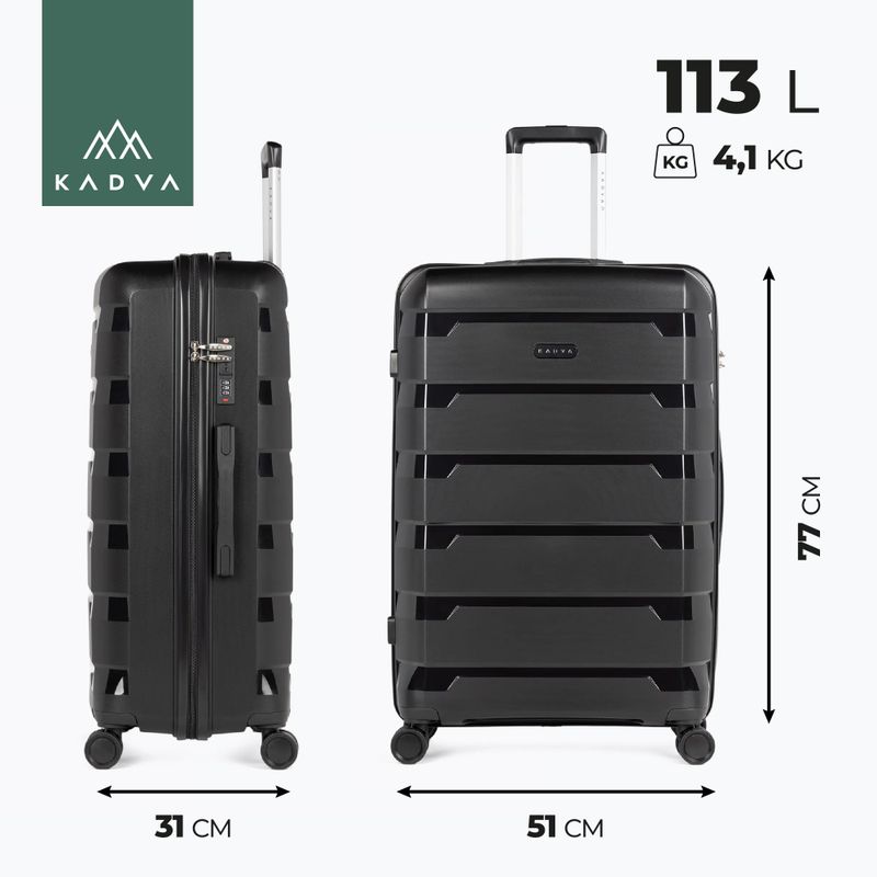 Geantă de voiaj mare KADVA Cayes 113 l neagră 3