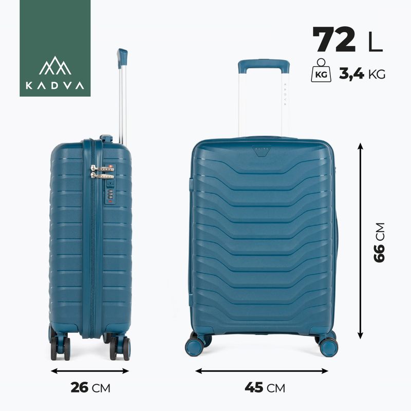 Valiză de călătorie KADVA Sancho 72 l albastră 3