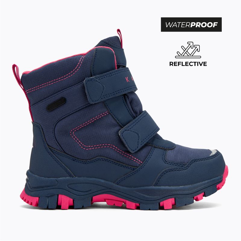 Cizme de zăpadă pentru copii KADVA Snowey Mid WaterProof bleumarin/fucsia 2
