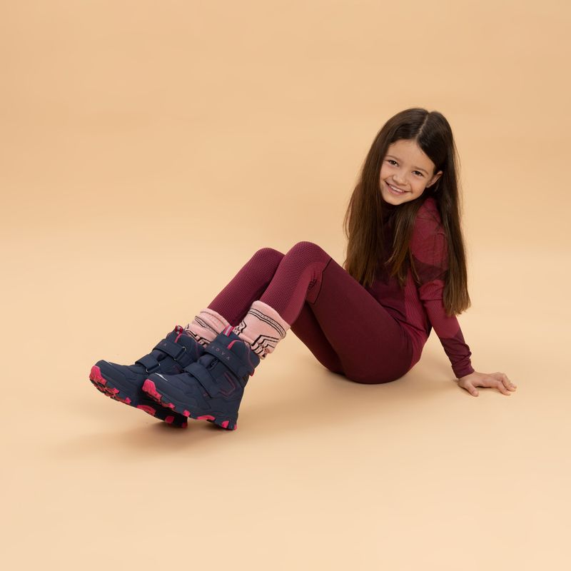 Cizme de zăpadă pentru copii KADVA Snowey Mid WaterProof bleumarin/fucsia 3