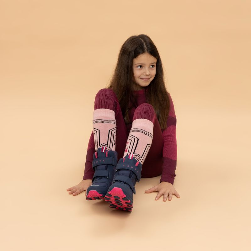 Cizme de zăpadă pentru copii KADVA Snowey Mid WaterProof bleumarin/fucsia 11