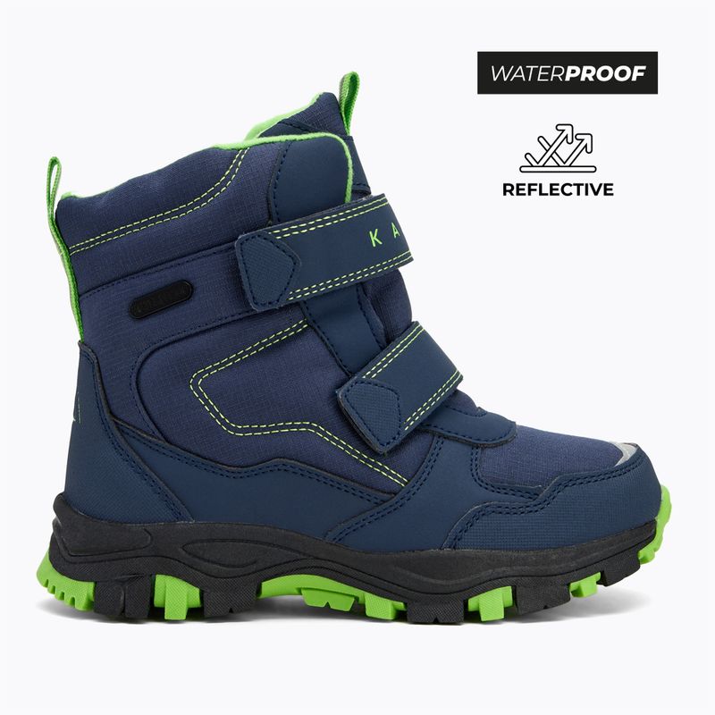 Ghete pentru copii KADVA Snowey Mid WP bleumarin/verde 2