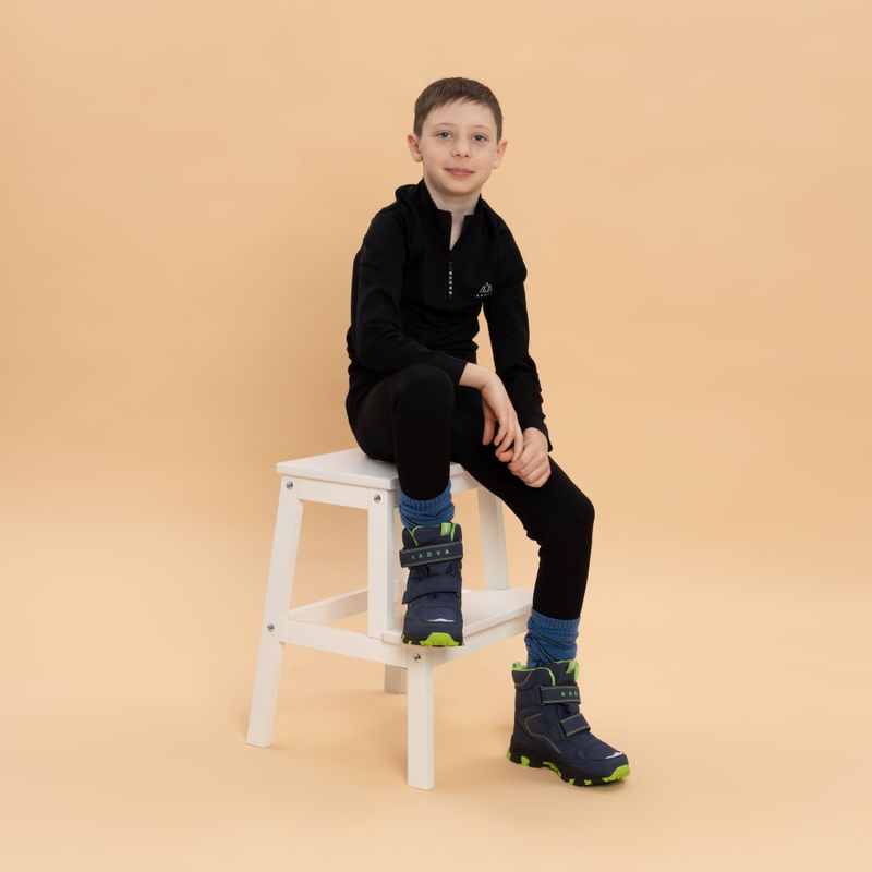 Ghete de zăpadă pentru copii KADVA Snowey Mid WaterProof bleumarin/verde 3