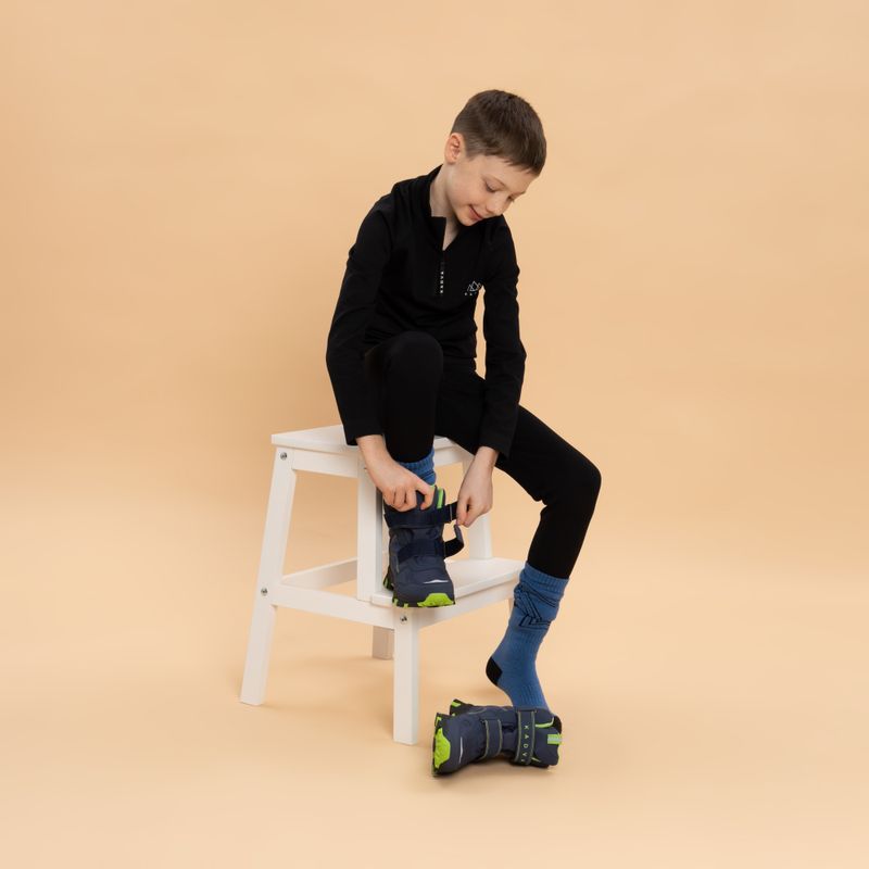 Ghete de zăpadă pentru copii KADVA Snowey Mid WaterProof bleumarin/verde 10
