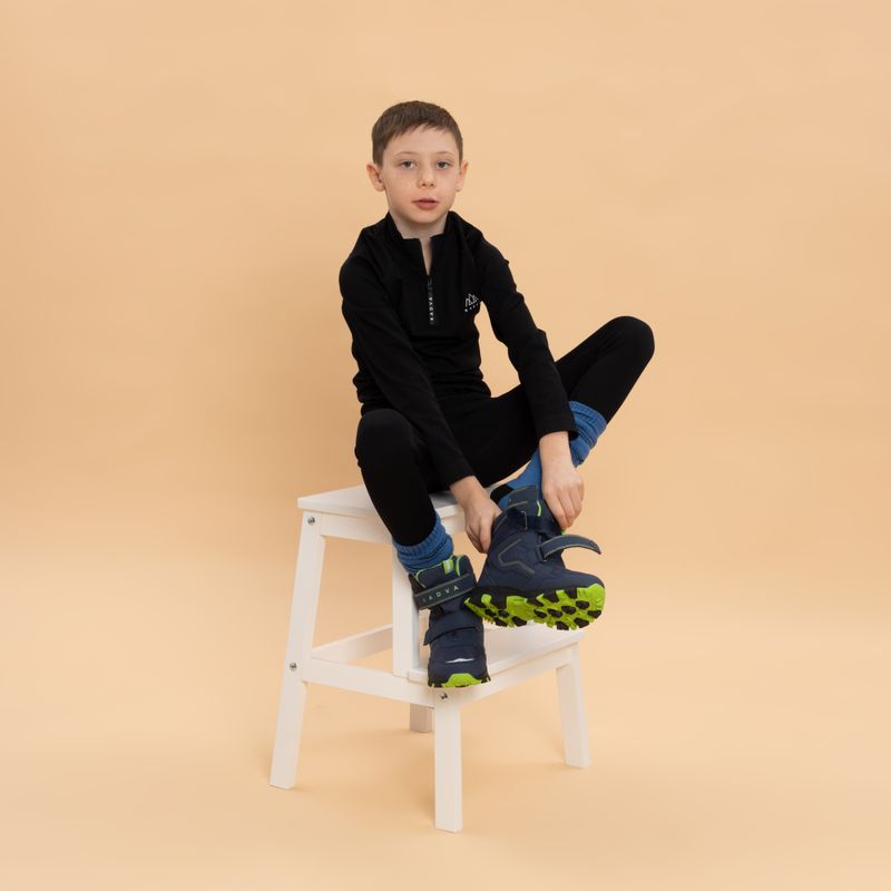 Ghete de zăpadă pentru copii KADVA Snowey Mid WaterProof bleumarin/verde 11