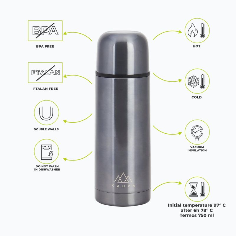 Termos KADVA Vulcan 750 ml argintiu 2