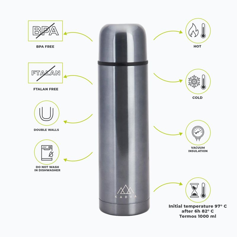 Termos KADVA Vulcan 1000 ml argintiu 2