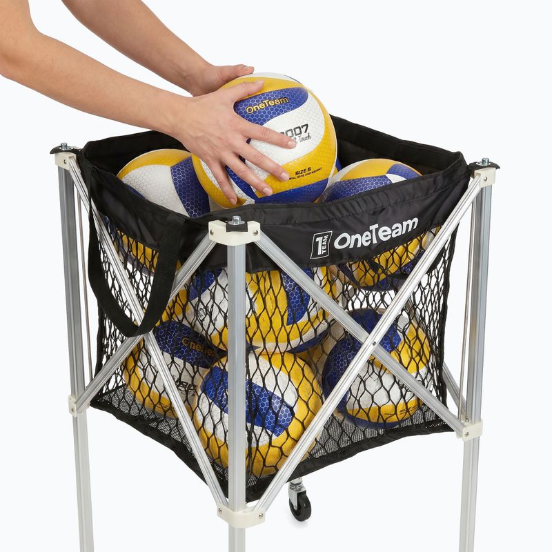 Cărucior pentru mingi de volei OneTeam Black slot 2