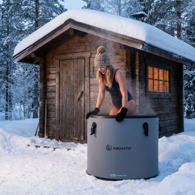 Bazin pentru băi reci AQUASTIC BrrFree 382 l dropstitch gray 4