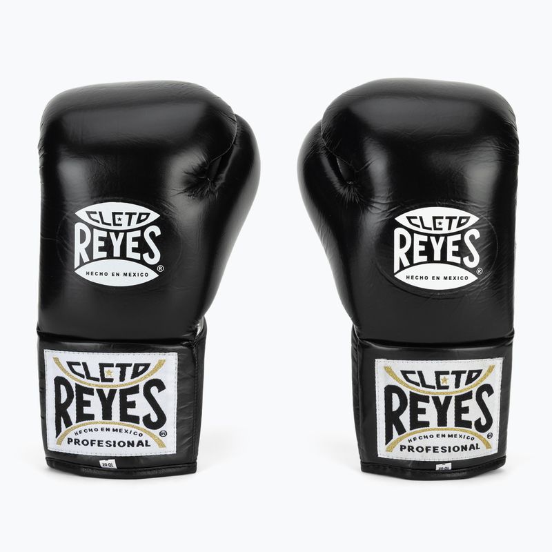 Mănuși de box Cleto Reyes Thumb in Cow Leather black/silver 2