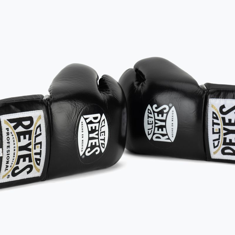 Mănuși de box Cleto Reyes Thumb in Cow Leather black/silver 7