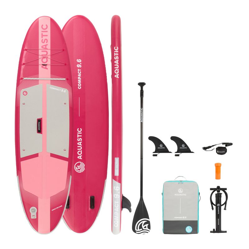 Set placă SUP gonflabilă AQUASTIC Compact 9'6" pink 21