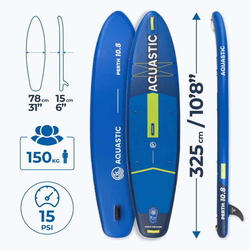 Placă SUP AQUASTIC Perth 10'8" allround albastru închis 17