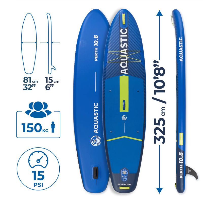 Set placă SUP gonflabilă AQUASTIC Perth 10'8" allround dark blue 18
