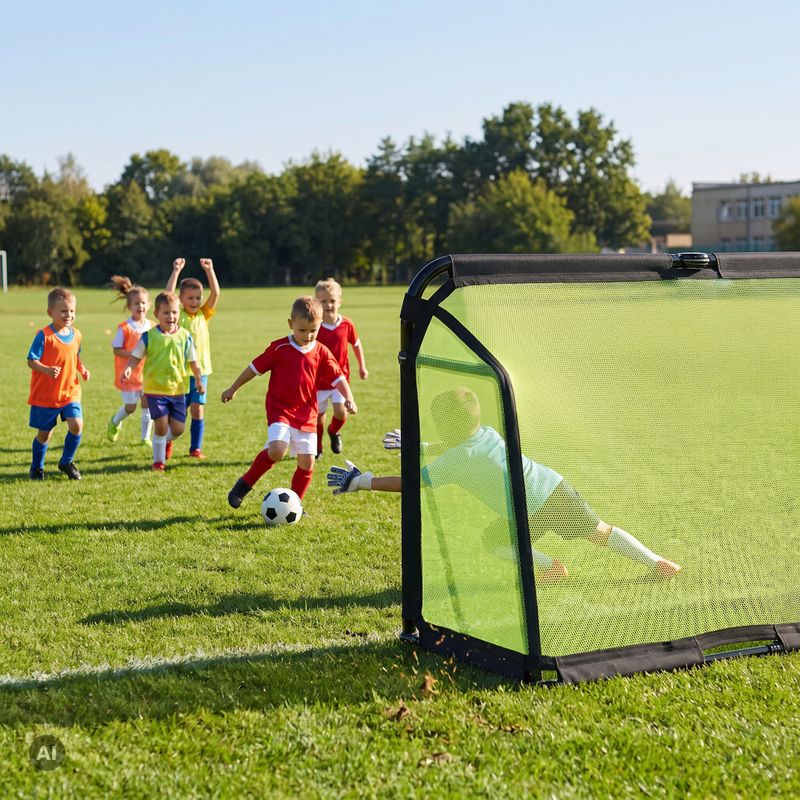 Poartă de fotbal OneTeam SWIFTGOAL 180 x 120 cm foldable black/green 3