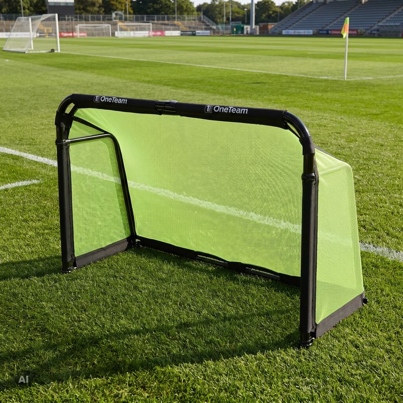 Poartă de fotbal OneTeam SWIFTGOAL 180 x 120 cm foldable black/green 4