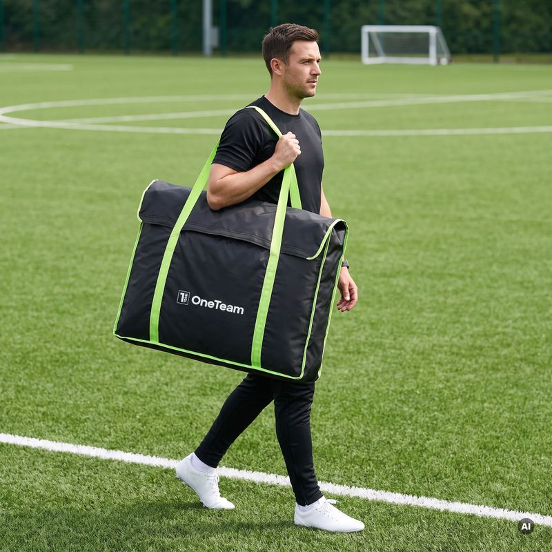 Geantă pentru transportul porții OneTeam Swiftgoal 120 x 70 cm black/green 3