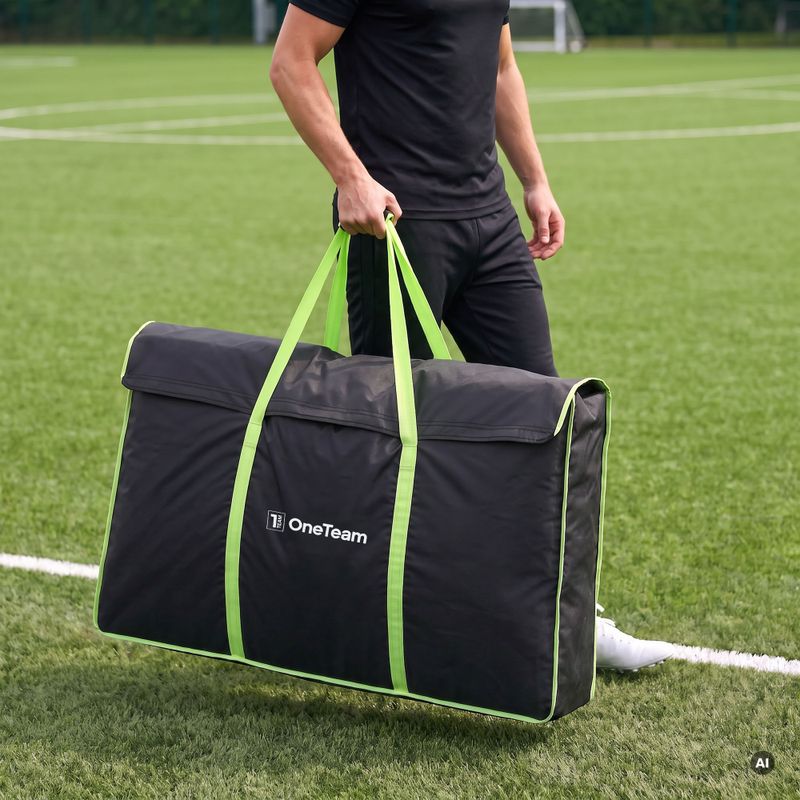Geantă pentru transport poartă OneTeam Swiftgoal 150 x 90 cm negru/verde 3