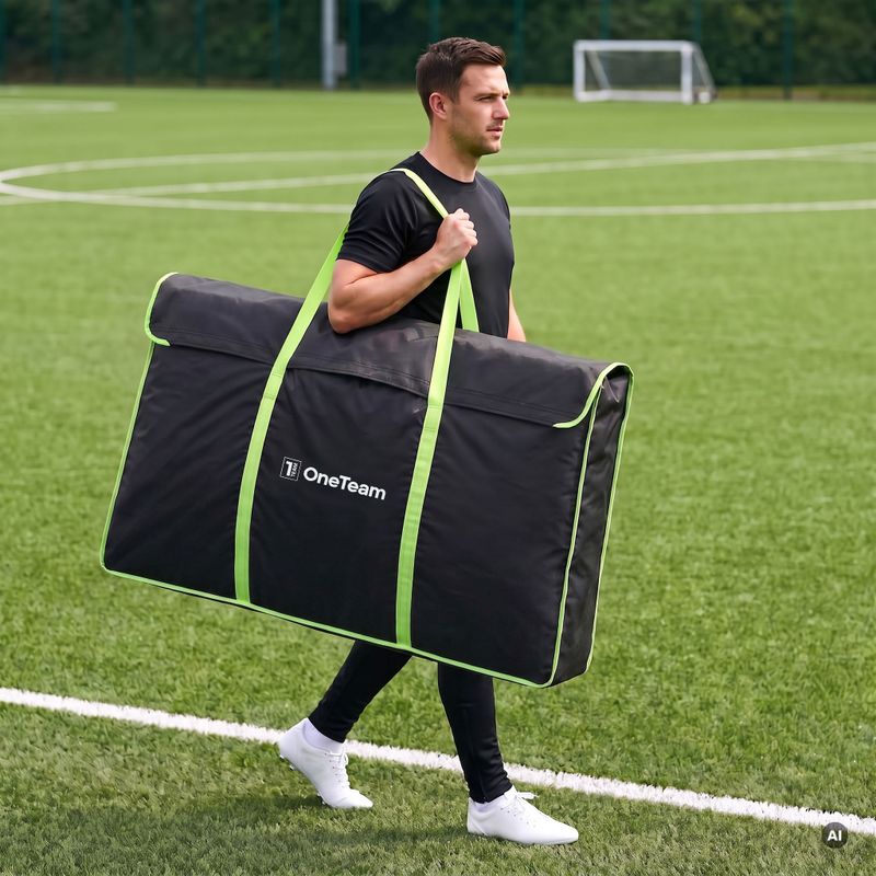 Geantă pentru transport poartă OneTeam Swiftgoal 150 x 90 cm negru/verde 4