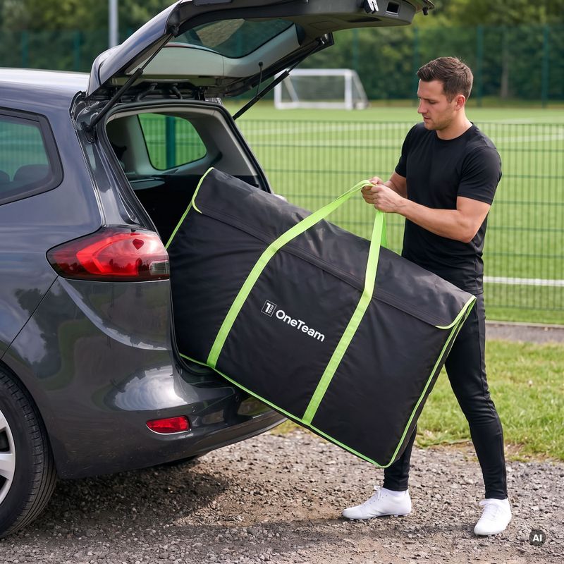 Geantă pentru transport poartă OneTeam Swiftgoal 150 x 90 cm negru/verde 5