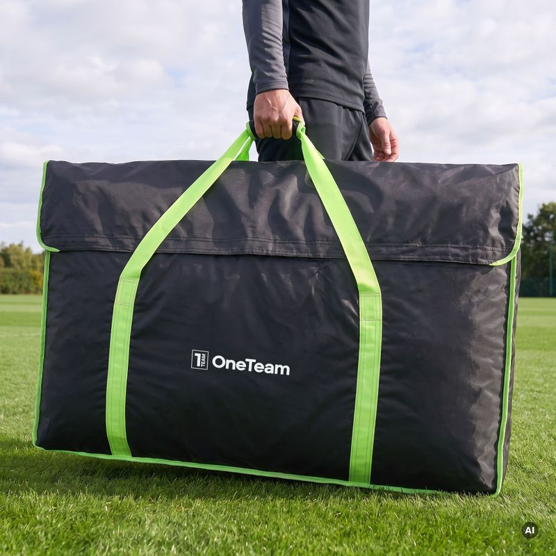 Geantă pentru transport poartă OneTeam Swiftgoal 180 x 120 cm negru/verde 3