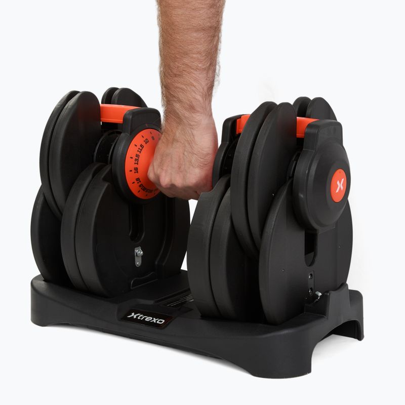 Ganteră reglabilă XTREXO 24kg EVO black 11