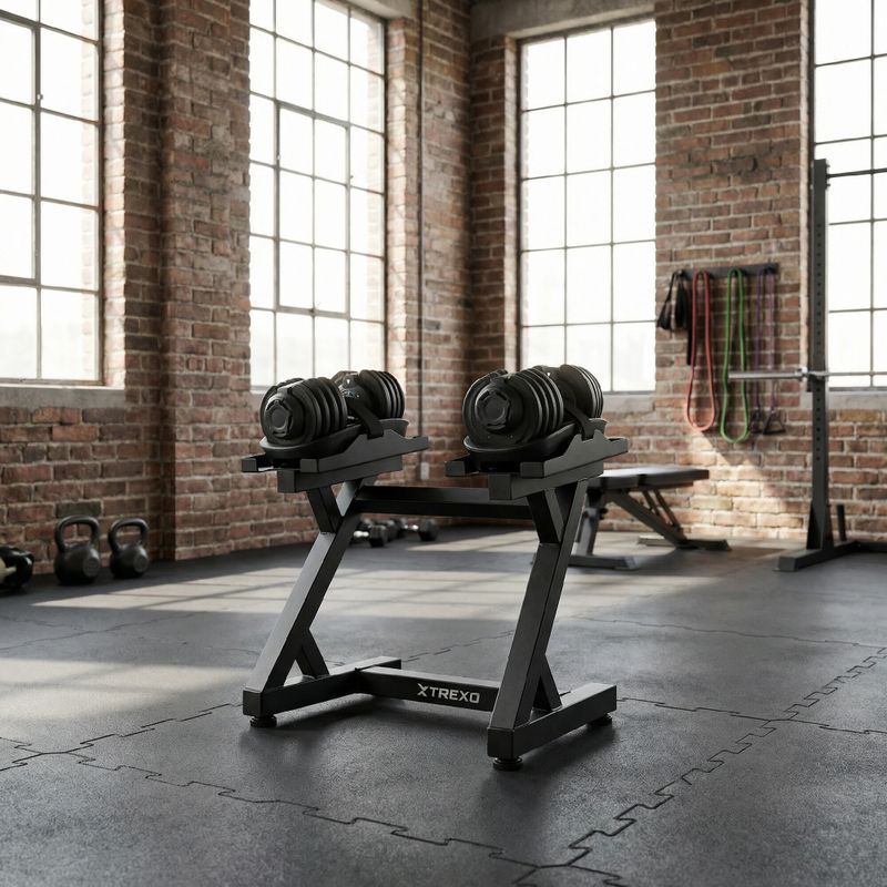 Suport pentru gantere reglabile XTREXO black 3