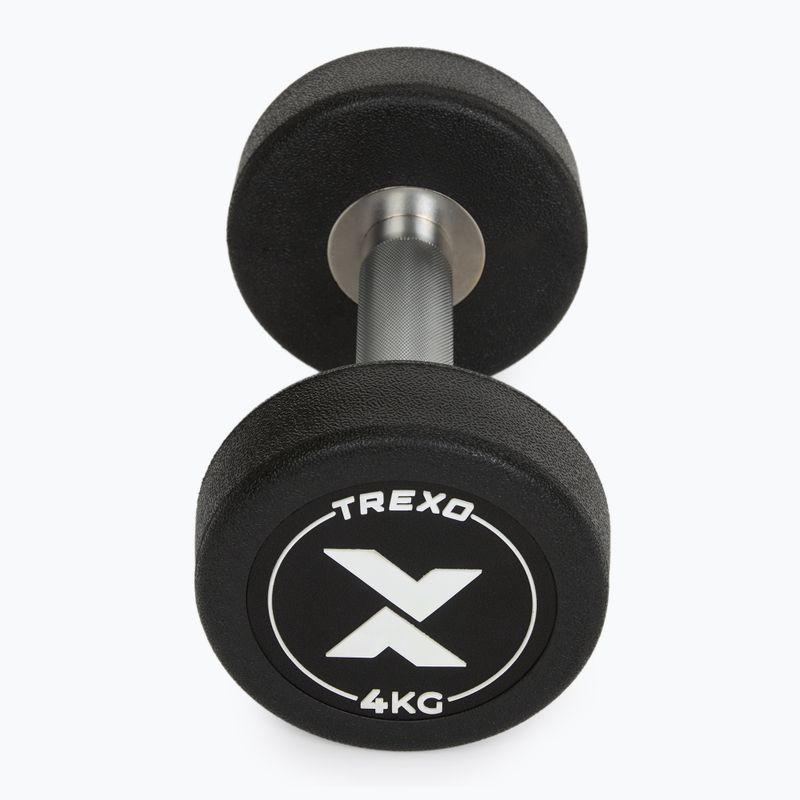 Gantera din fontă cauciucată XTREXO Pro 4 kg black 6
