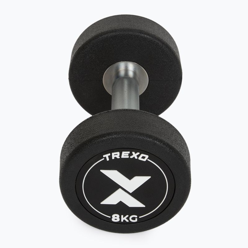 Gantera din fontă cauciucată XTREXO Pro 8 kg black 7