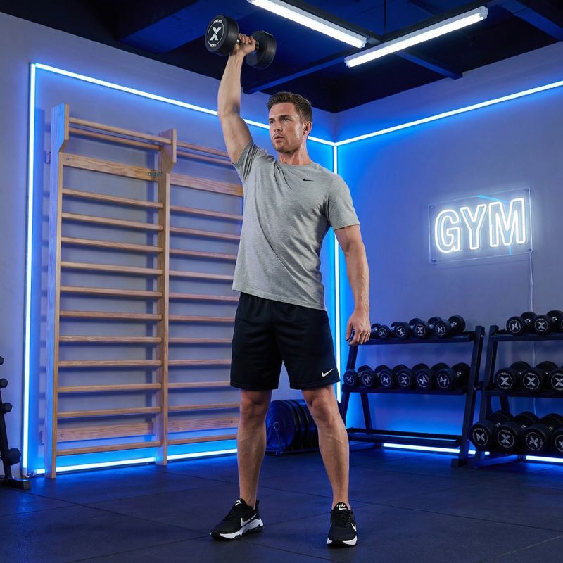 Gantera din fontă cauciucată XTREXO Pro 10 kg black 6