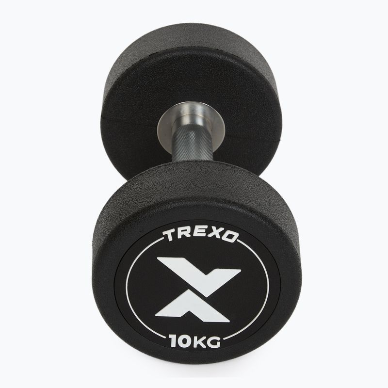 Gantera din fontă cauciucată XTREXO Pro 10 kg black 7
