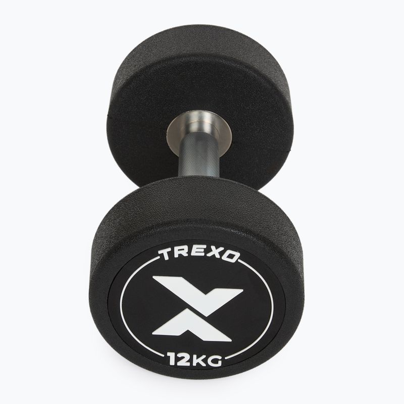 Gantera din fontă cauciucată XTREXO Pro 12 kg black 7