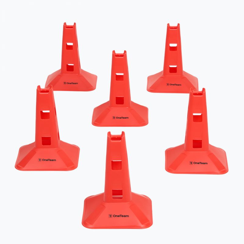 Set de conuri OneTeam TRFTB03 MD6 6 bucăți roșii