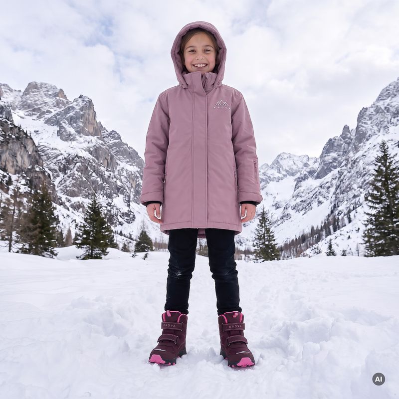 Cizme de zăpadă pentru copii KADVA Snowey Mid WP roz 7